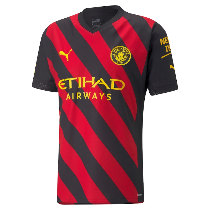 Manchester City Away Shirt   2022-23 with Haaland 9 printing Unisex Jersey Pro