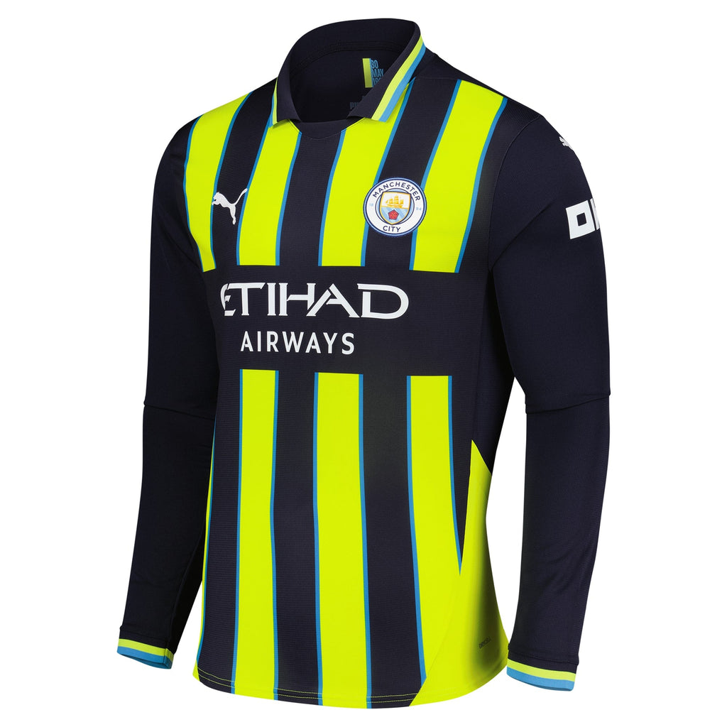 Erling Haaland 9 Manchester City Puma 2024/25 Away Long Sleeve Player Jersey - Navy
