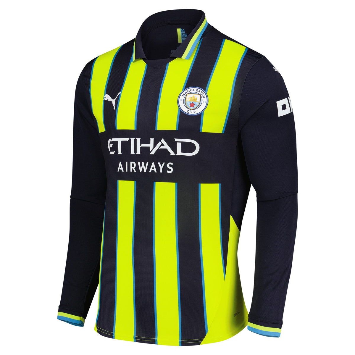 Erling Haaland 9 Manchester City Puma 2024/25 Away Long Sleeve Player Jersey - Navy