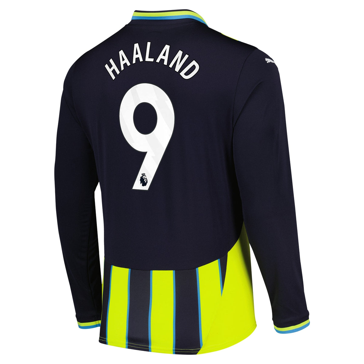 Erling Haaland 9 Manchester City Puma 2024/25 Away Long Sleeve Player Jersey - Navy