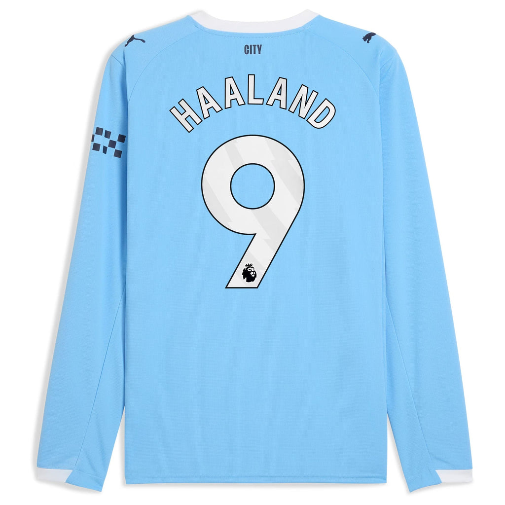 Erling Haaland Manchester City Puma 2025/26 Home Long Sleeve Player Jersey - Sky Blue
