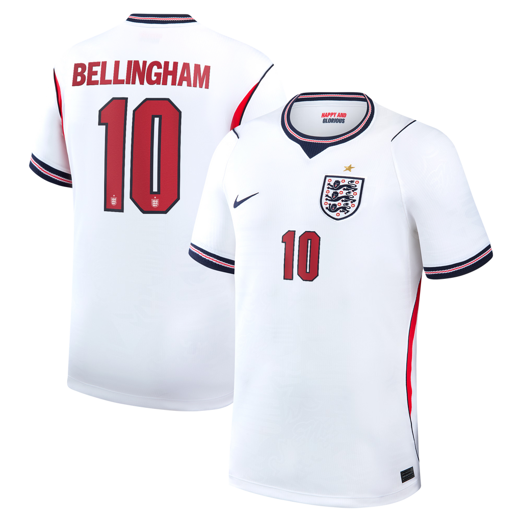 Jude Bellingham England National Team Nike 2026 Home Stadium Replica Jersey - White