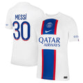 Paris Saint-Germain Third Stadium Shirt 2022-23 with Messi 30 printing Unisex - White