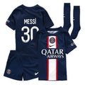 Paris Saint-Germain Home Stadium Kit 2022-23 - Little Kids with Messi 30 printing