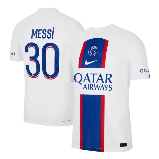 Paris Saint-Germain Third Vapor Match Shirt 2022-23 with Messi 30 printing