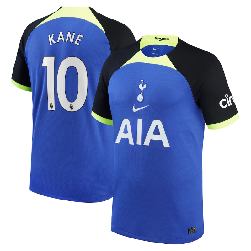 Harry Kane 10 printing Tottenham Hotspur 2022/23 Away Breathe Stadium Player Unisex Jersey - Blue