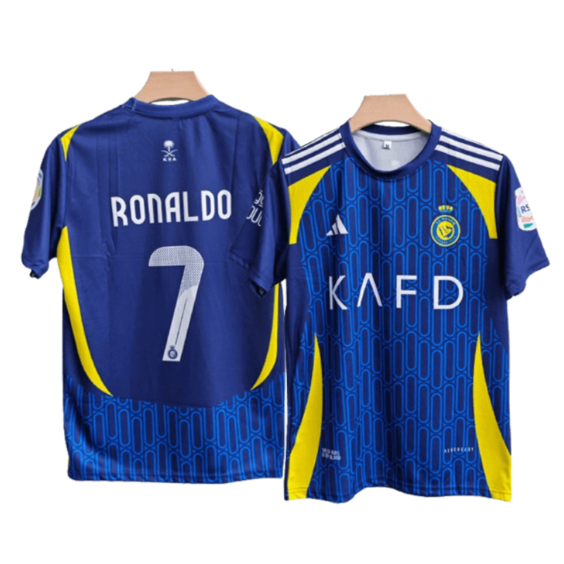 adidas Al Nassr Ronaldo Away Jersey 2025 Blue Yellow