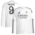 Kylian Mbappé 9 Real Madrid adidas 2024/25 Home Long Sleeve Player Jersey - White
